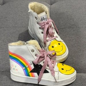 Lola + The Boys high top sparkle sneakers
